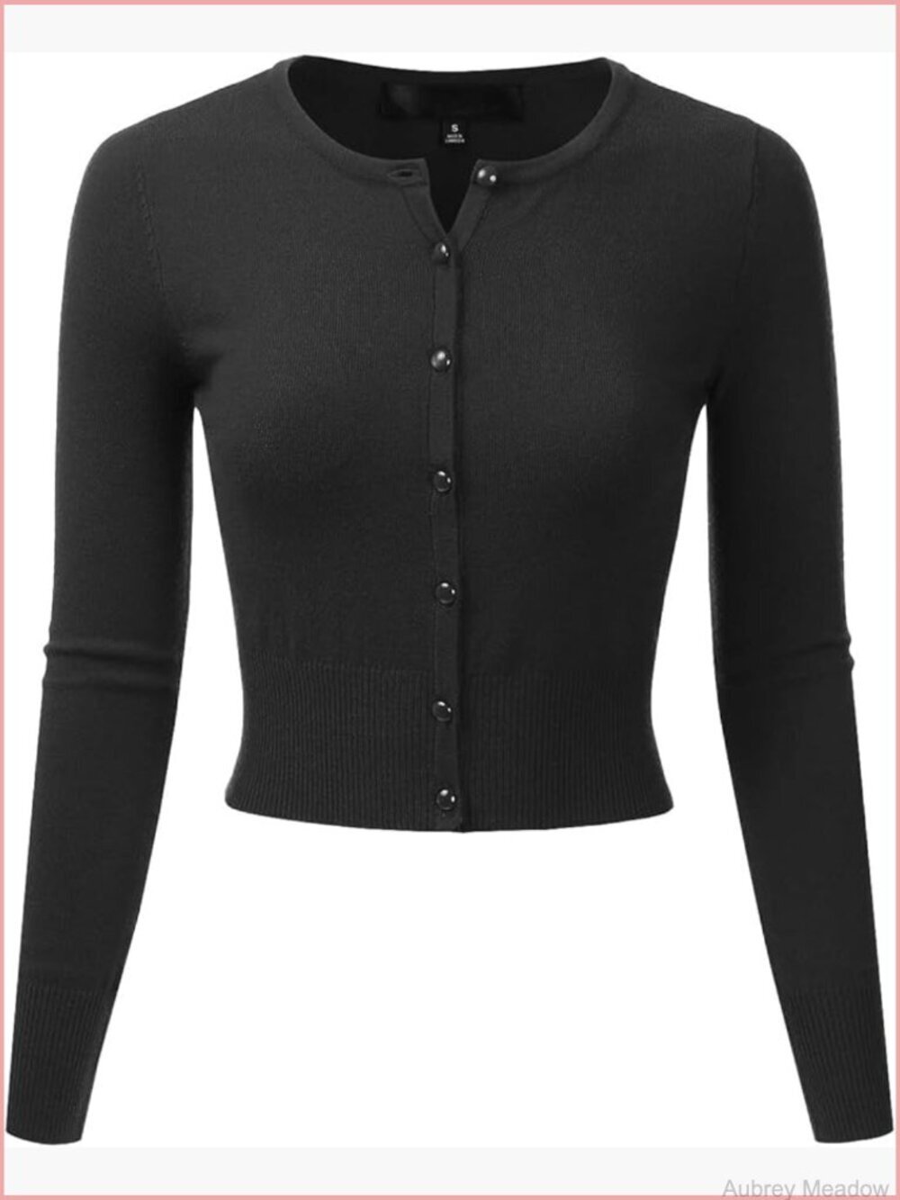 Fitted Cropped Long Sleeve Button Down Cardigan Sweater